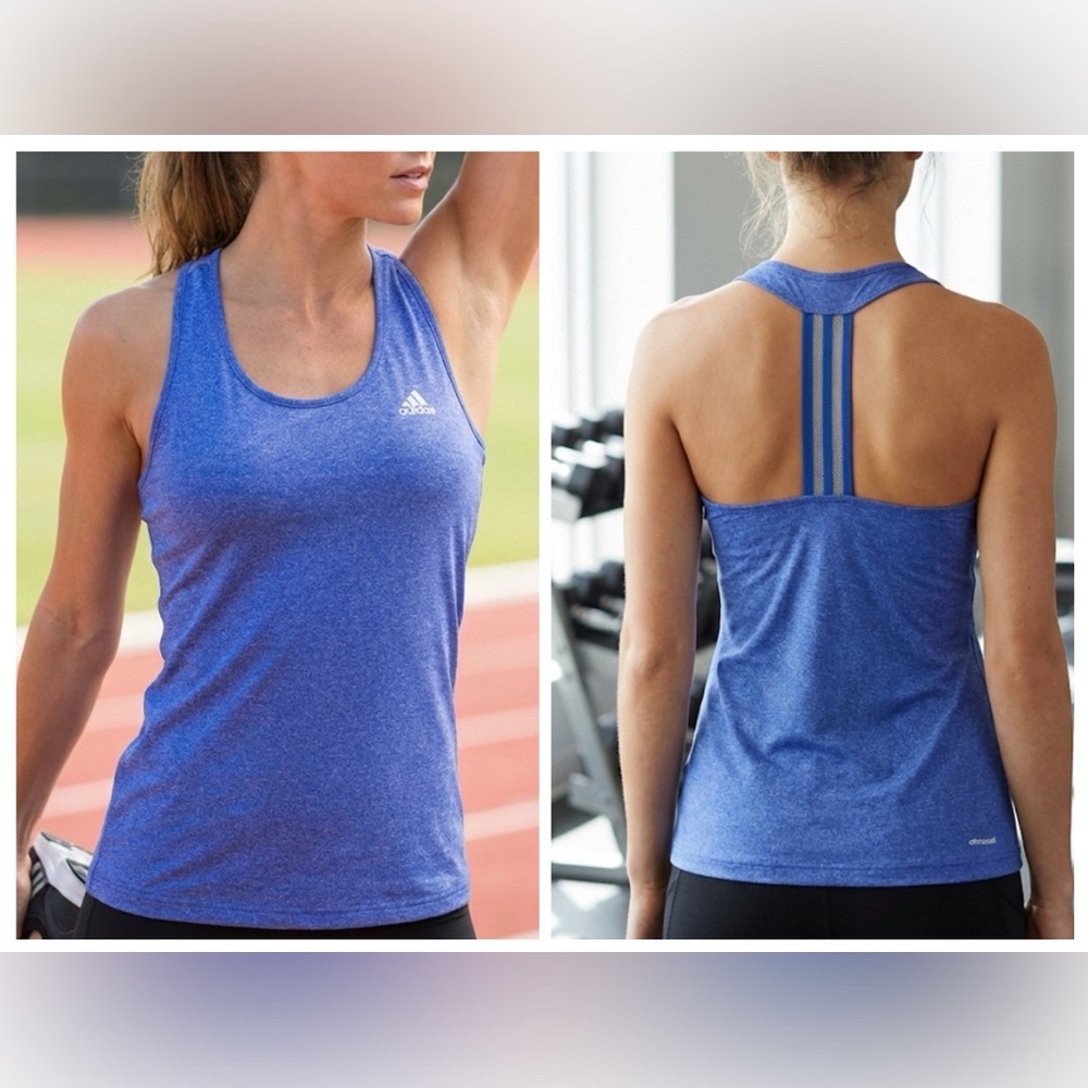 Adidas Women's Blue Racerback Athletic Tank Top